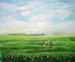 신나는 날에 (2020)_ acrylic on canvas, 38 × 46 cm